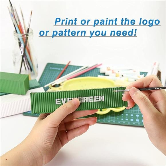 9pcs Different Colored HO Scale 1:87 45ft Blank Shipping Container 45' Cargo Box - Picture 7 of 7